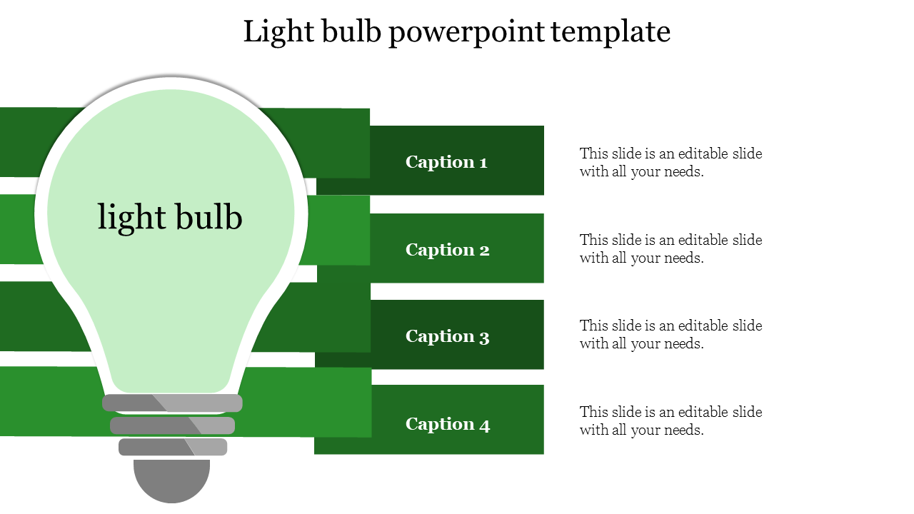 light bulb powerpoint template-green